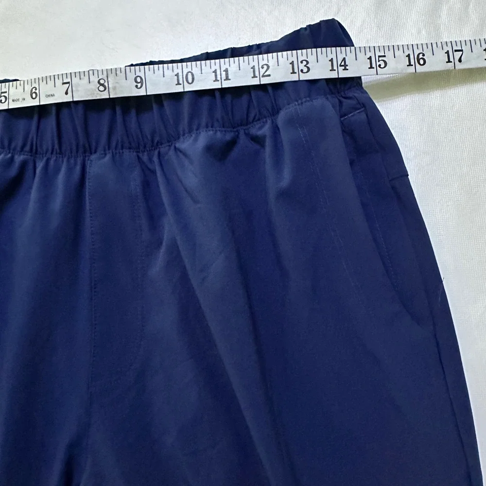 Adidas Mens Woven Track Pants M Navy Blue Ankle Zip Tapered Athletic Activewear